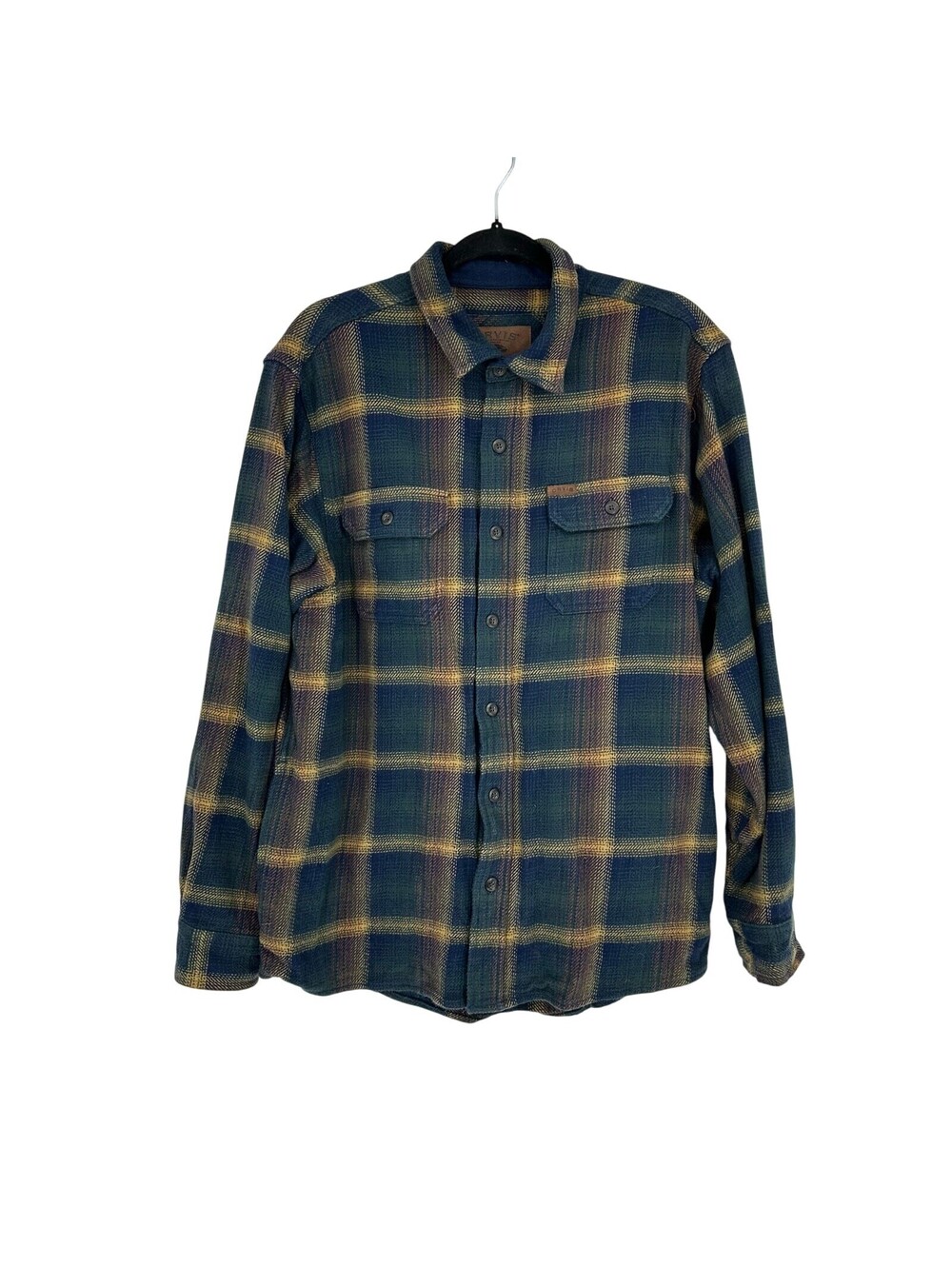 Orvis Men’s L Thick Flannel Shacket Shirt Jacket Blue Plaid Pockets Gorpcore